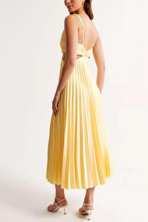 KESLEY™ | PLISSEE-ROBE MIT DEKOLLETEE