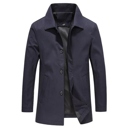 Jackson Herrenmantel lang | winddicht Fleece einfarbig