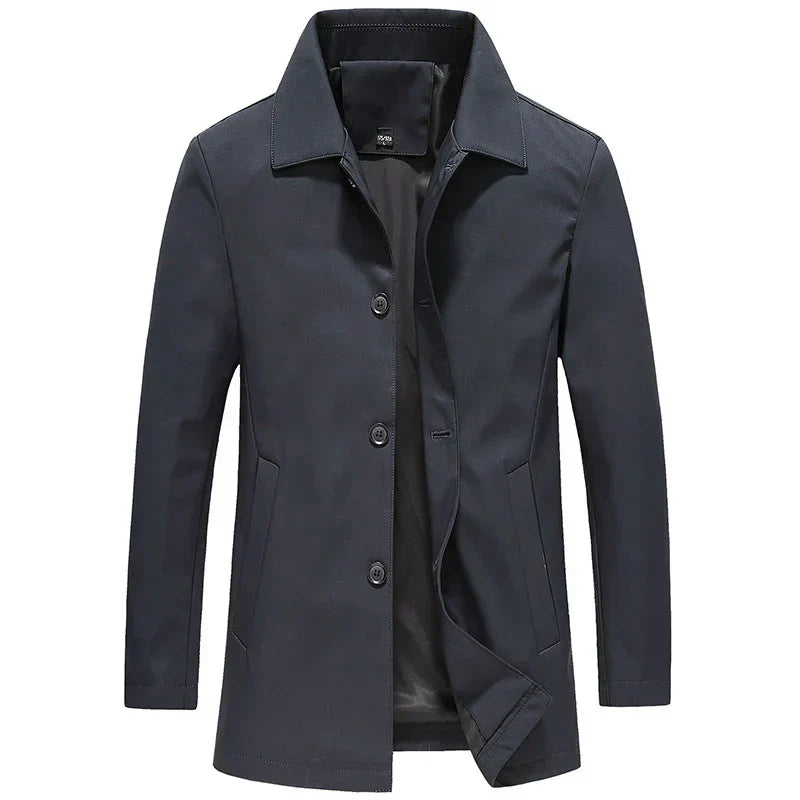 Jackson Herrenmantel lang | winddicht Fleece einfarbig