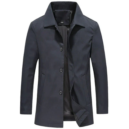 Jackson Herrenmantel lang | winddicht Fleece einfarbig