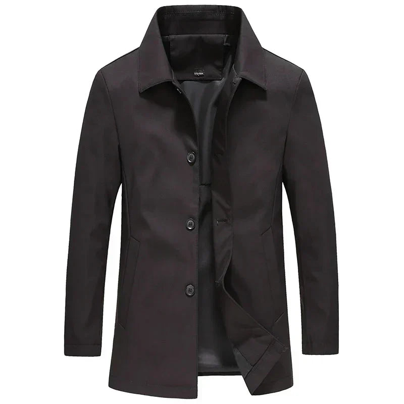Jackson Herrenmantel lang | winddicht Fleece einfarbig
