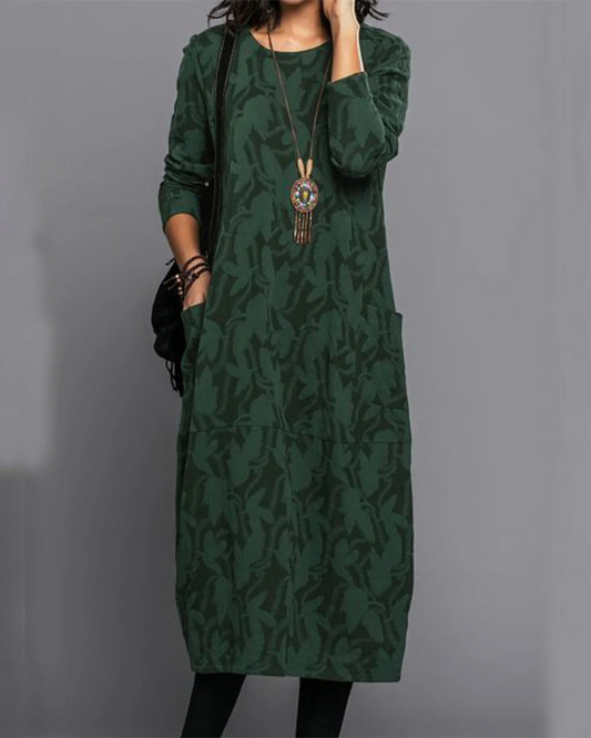 Adriana - Langärmeliges Kleid mit Blumenmuster