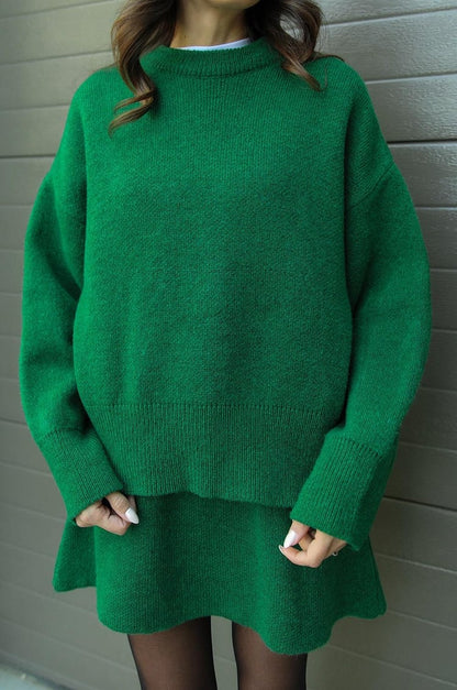 Adriana - Strickset für Damen - Lässiger Pullover und Rock in teiliger Ausführung